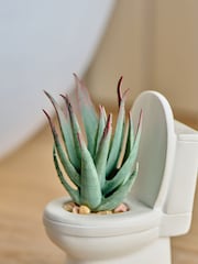 White Artificial Plant Toilet Toilet Ornament - Image 2 of 4