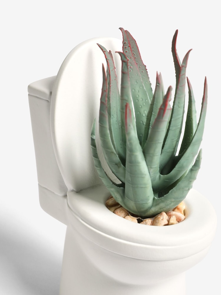 White Artificial Plant Toilet Toilet Ornament - Image 4 of 4
