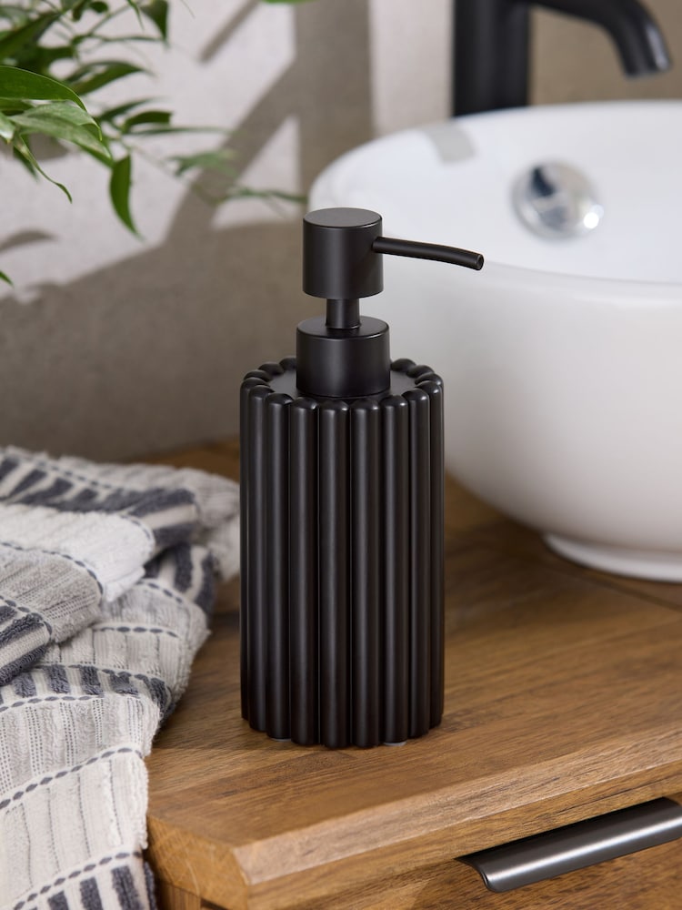 Black Rib Soap Dispenser - Image 1 of 3