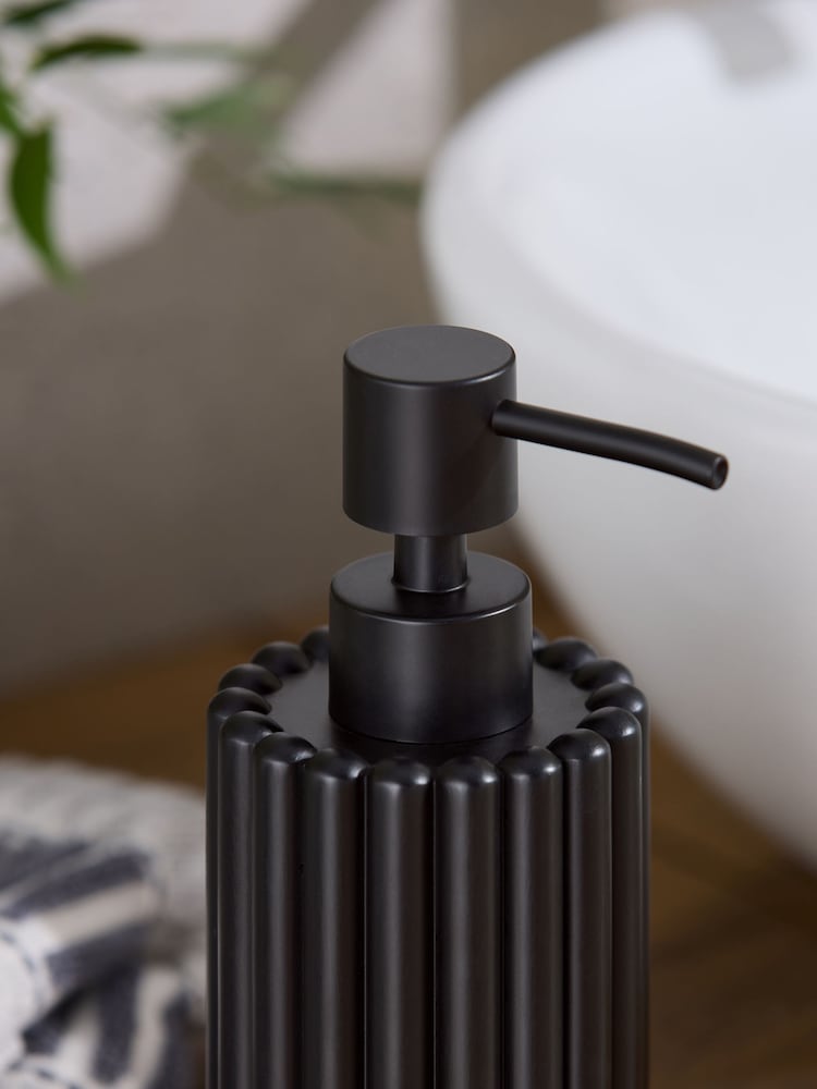 Black Rib Soap Dispenser - Image 2 of 3
