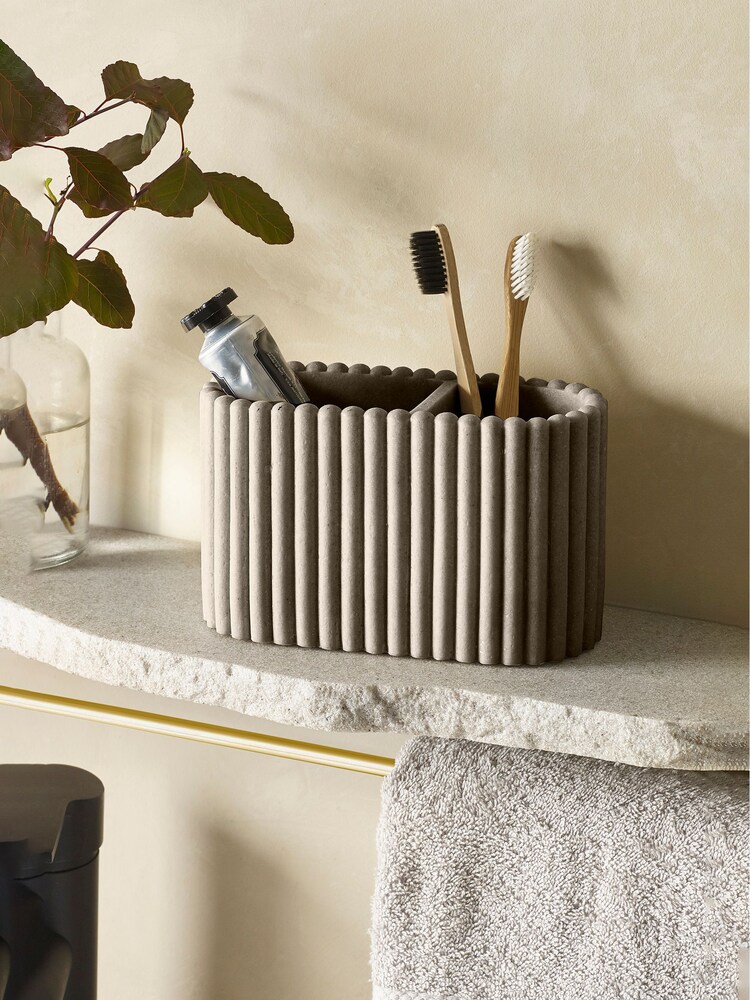 Taupe Rib Toothbrush Holder - Image 1 of 3