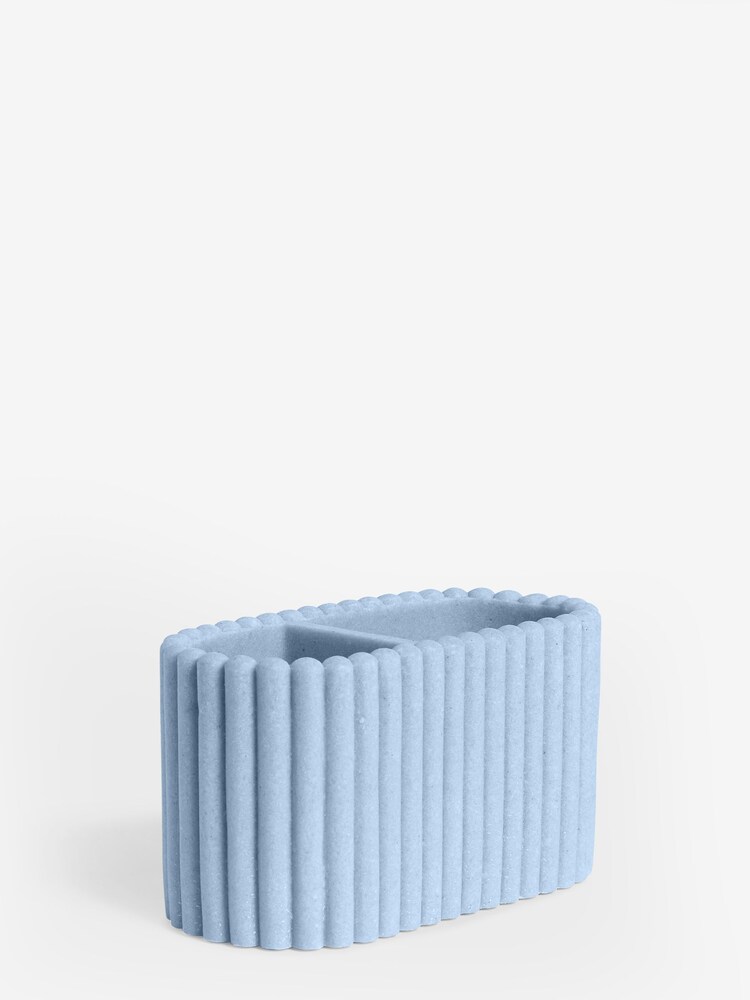 Slate Blue Rib Toothbrush Holder - Image 2 of 3