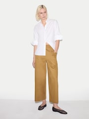 Braun - Jigsaw Cotton High Waisted Trousers - Bild 3 von 4