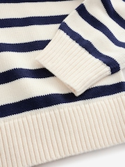 Gap White/Navy Stripe Relaxed Crew Neck Jumper - Image 4 of 5