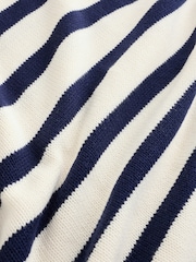 Gap White/Navy Stripe Relaxed Crew Neck Jumper - Image 5 of 5