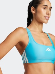 adidas Blue 3 Stripe Bold Bra & Knicker Sets - Image 4 of 8