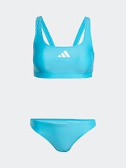 adidas Blue 3 Stripe Bold Bra & Knicker Sets - Image 6 of 8