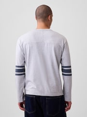 Gap Grey Heavyweight Varsity Long Sleeve T-Shirt - Image 2 of 4