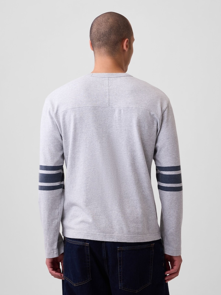 Gap Grey Heavyweight Varsity Long Sleeve T-Shirt - Image 2 of 4