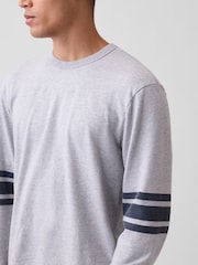 Gap Grey Heavyweight Varsity Long Sleeve T-Shirt - Image 3 of 4