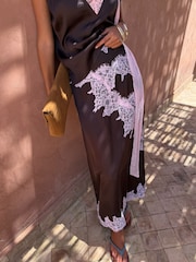 Never Fully Dressed Brown Lily Skirt with Pink Lace - Image 2 of 6