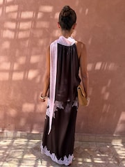 Never Fully Dressed Brown Lily Skirt with Pink Lace - Image 3 of 6