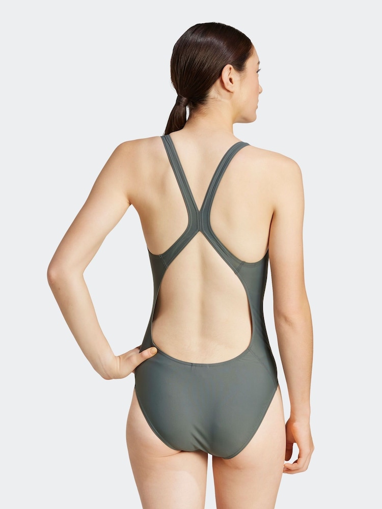 adidas Green 3 Bar Swimsuit - Image 2 of 6