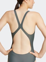 adidas Green 3 Bar Swimsuit - Image 3 of 6