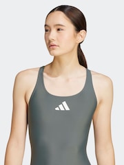 adidas Green 3 Bar Swimsuit - Image 5 of 6