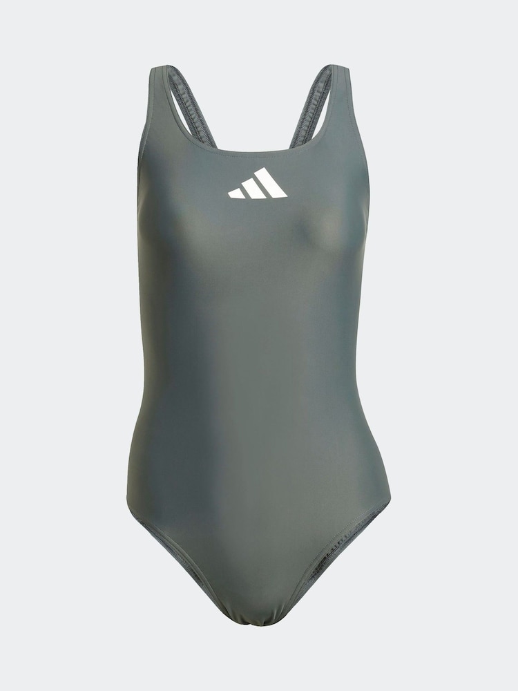 adidas Green 3 Bar Swimsuit - Image 6 of 6