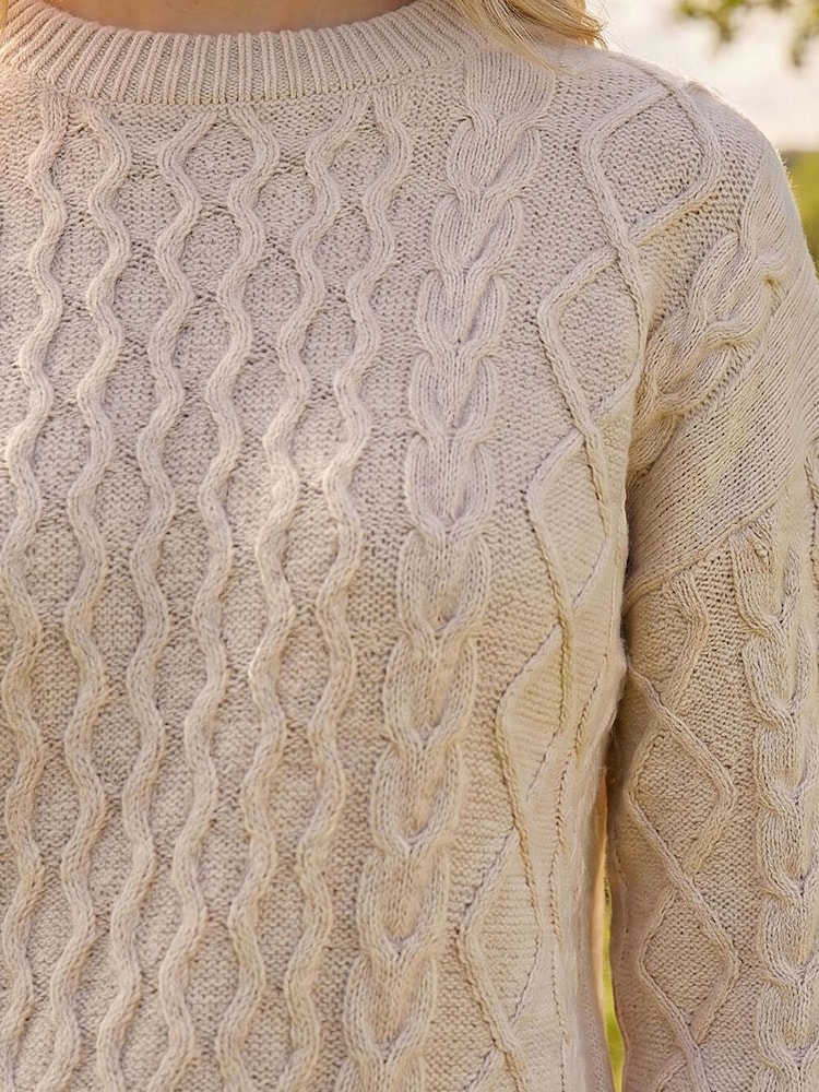 Roman Natural Cable Knit Jumper - Image 4 of 4