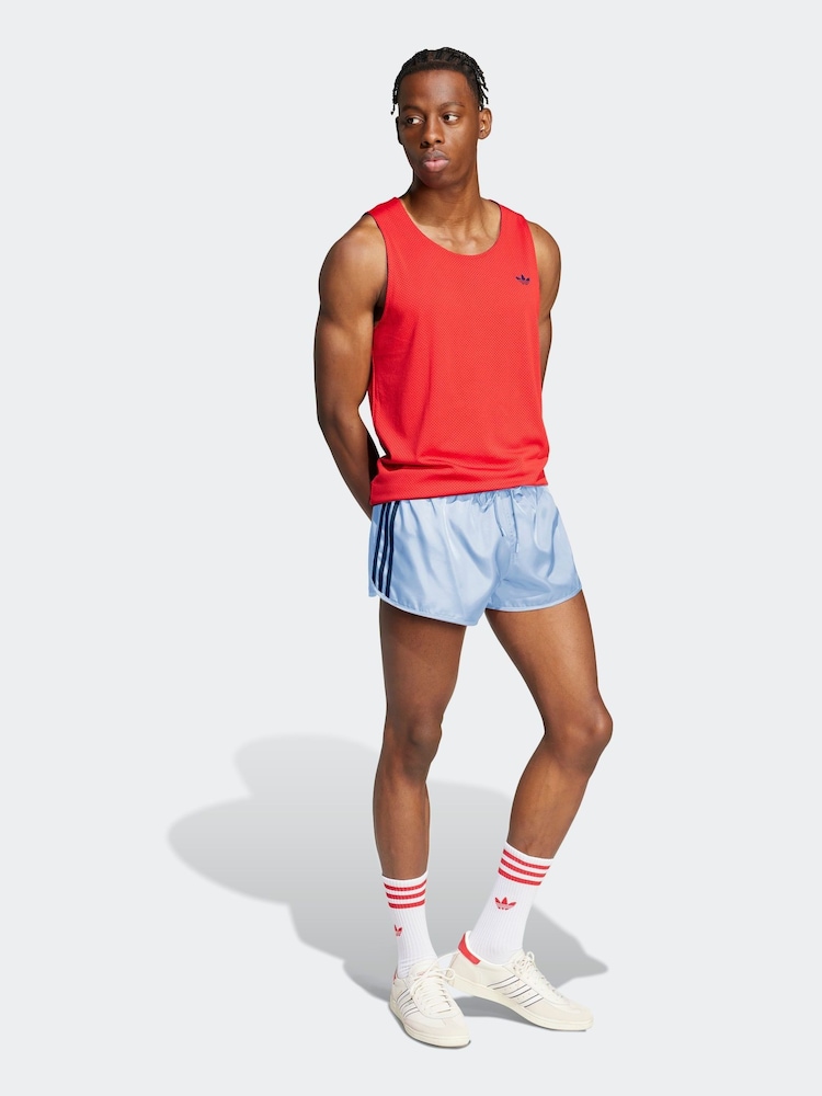 adidas Blue Adicolor 3-Stripes 2 Inch Swim Shorts - Image 3 of 6
