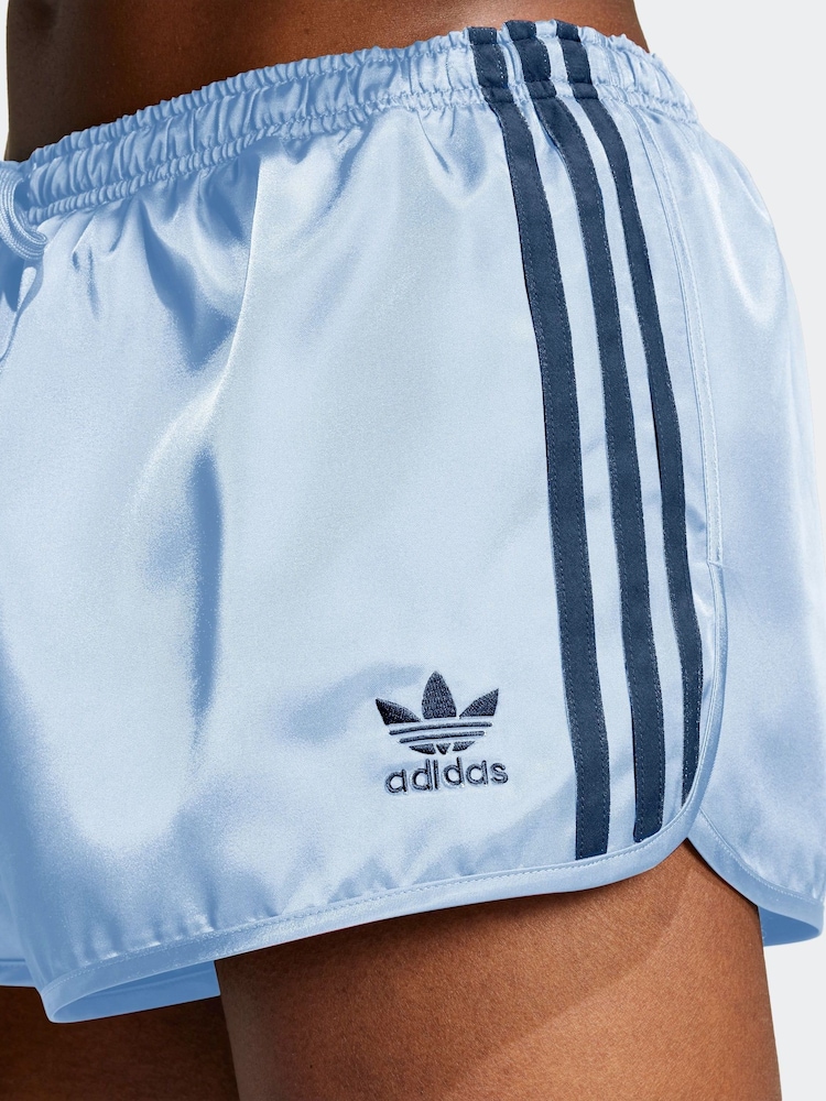 adidas Blue Adicolor 3-Stripes 2 Inch Swim Shorts - Image 4 of 6
