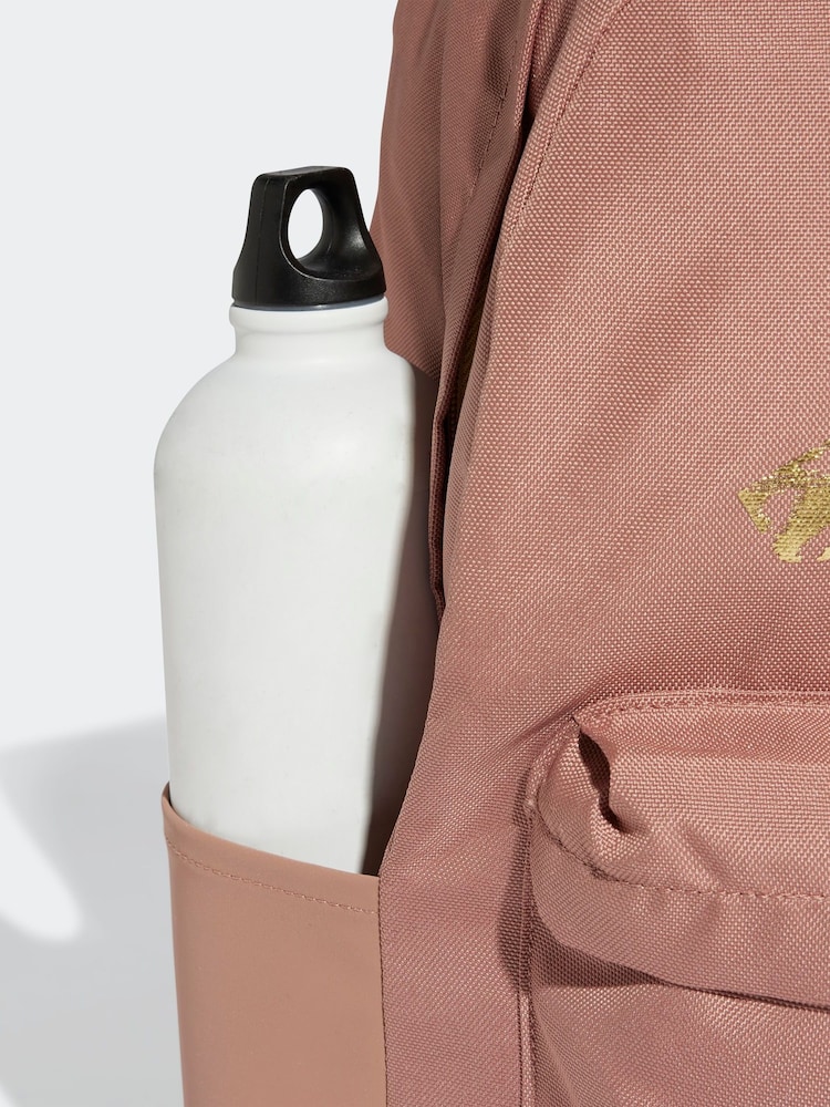 adidas Red Golden Metallic Logo Classic Backpack - Image 5 of 5