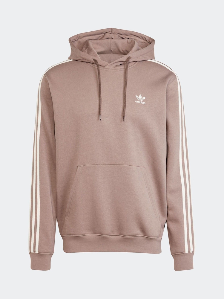 adidas Originals Brown Adicolor Classics 3-Stripes Hoodie - Image 1 of 1