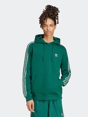 adidas Originals Green Adicolor Classics 3-Stripes Hoodie - Image 1 of 6