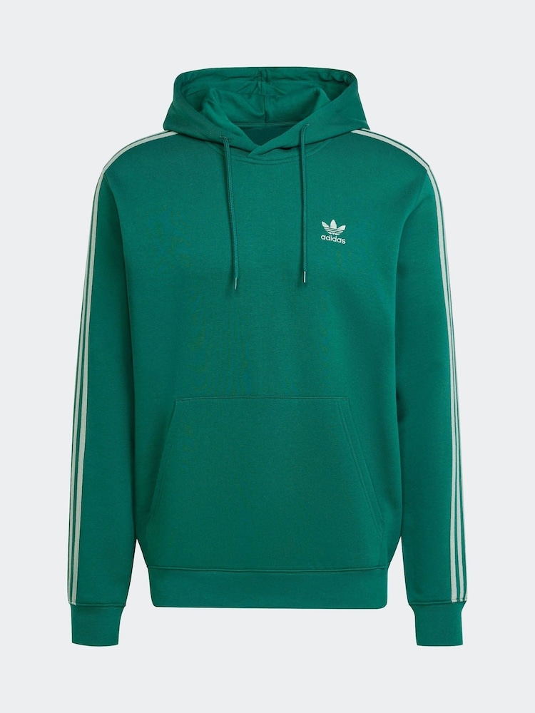 adidas Originals Green Adicolor Classics 3-Stripes Hoodie - Image 6 of 6