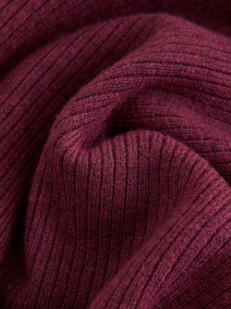 Burgundy Red Supersoft Slash Neck Longsleeve Cape Jumper - Image 2 of 3 Burgundy Red Supersoft Slash Neck Longsleeve Cape Jumper - Image 2 of 3