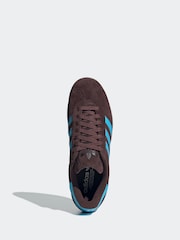 adidas Originals Brown/Blue Gazelle Trainers - Image 6 of 9
