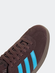 adidas Originals Brown/Blue Gazelle Trainers - Image 8 of 9