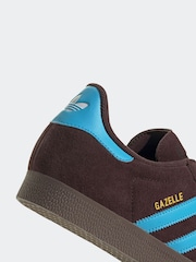 adidas Originals Brown/Blue Gazelle Trainers - Image 9 of 9