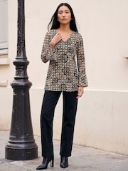 Roman Natural Printed Lace Top - Image 2 of 4