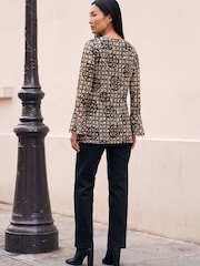 Roman Natural Printed Lace Top - Image 3 of 4