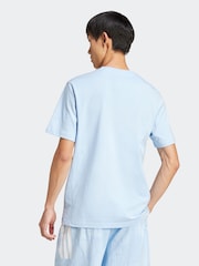 adidas Blue House of Tiro Linear 100% Cotton Graphic Print T-Shirt - Image 2 of 7