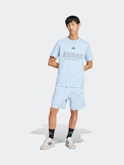 adidas Blue House of Tiro Linear 100% Cotton Graphic Print T-Shirt - Image 4 of 7