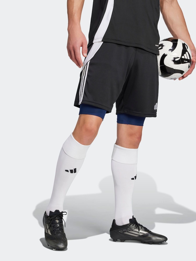 Синий - короткие колготки adidas Techfit - Изображение 2 из 5