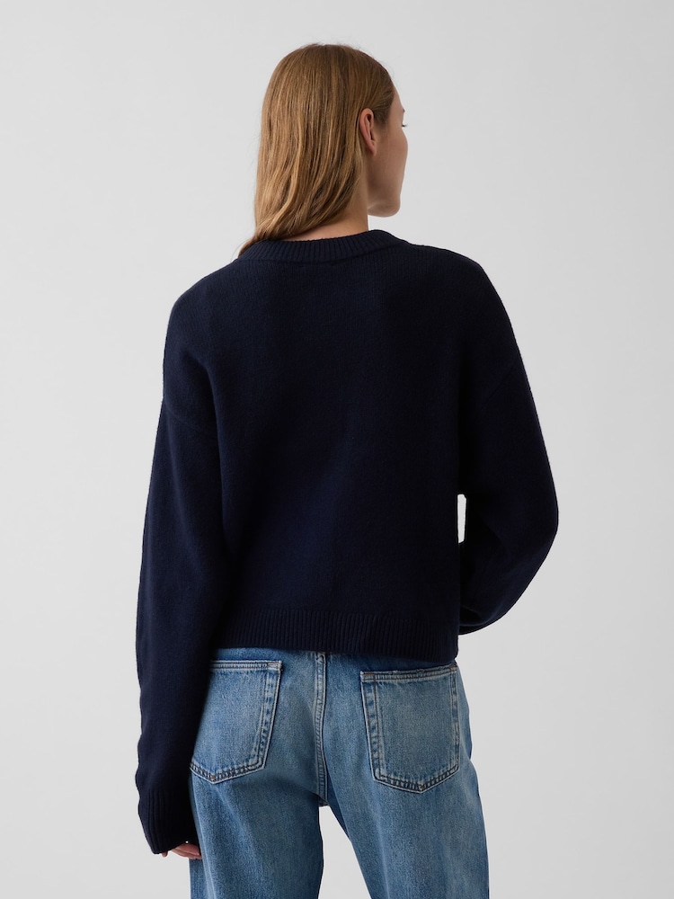 Gap Navy Blue CashSoft Oversized Chunky Cardigan - Image 2 of 4 Gap Navy Blue CashSoft Oversized Chunky Cardigan - Image 2 of 4