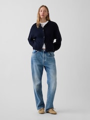 Gap Navy Blue CashSoft Oversized Chunky Cardigan - Image 3 of 4