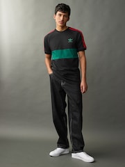 adidas Originals Black 3-Stripes Panel 100% Cotton T-Shirt - Image 2 of 5