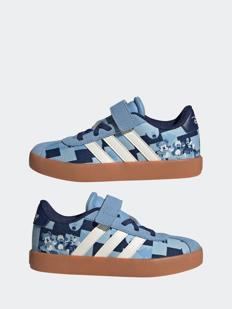 adidas Blue x Disney Mickey Mouse VL Court Trainers - Image 5 of 9
