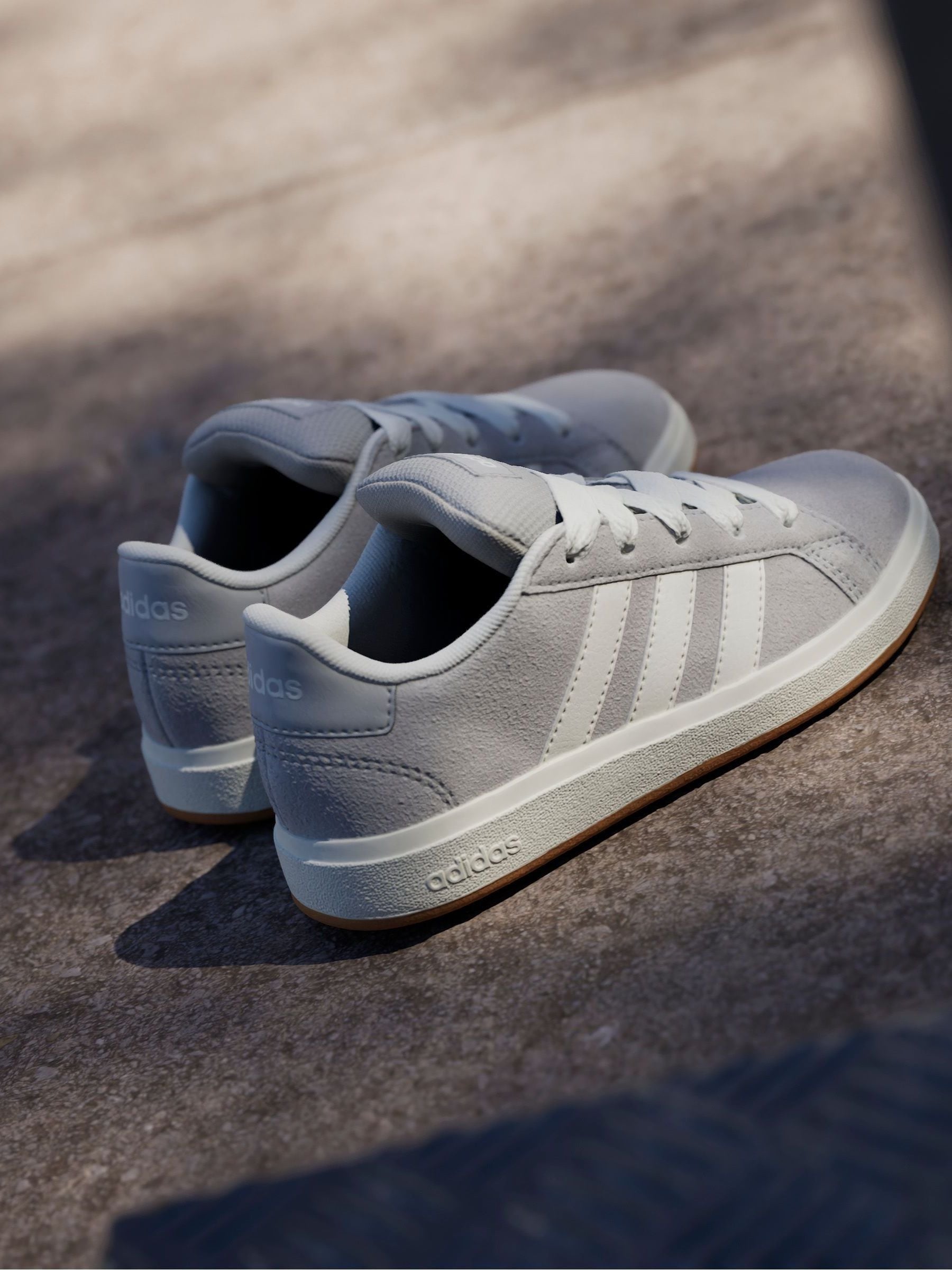 Buy adidas Grey Grand Court 00s Suede Lace Kids Trainers from Next USA