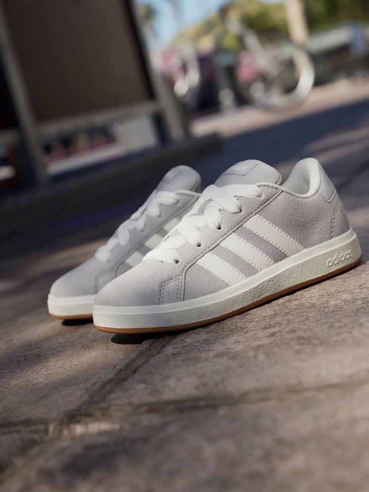 Buy adidas Grey Grand Court 00s Suede Lace Kids Trainers from Next USA