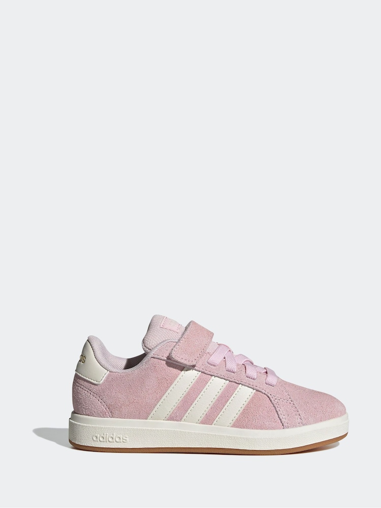 adidas Pink/white Grand Court 00s Trainers - Image 1 of 9
