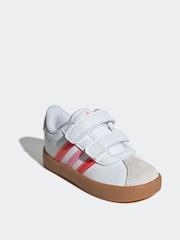 adidas White/Grey VL Court 3.0 Hook and Loop Trainers - Image 3 of 9