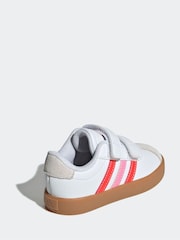 adidas White/Grey VL Court 3.0 Hook and Loop Trainers - Image 4 of 9