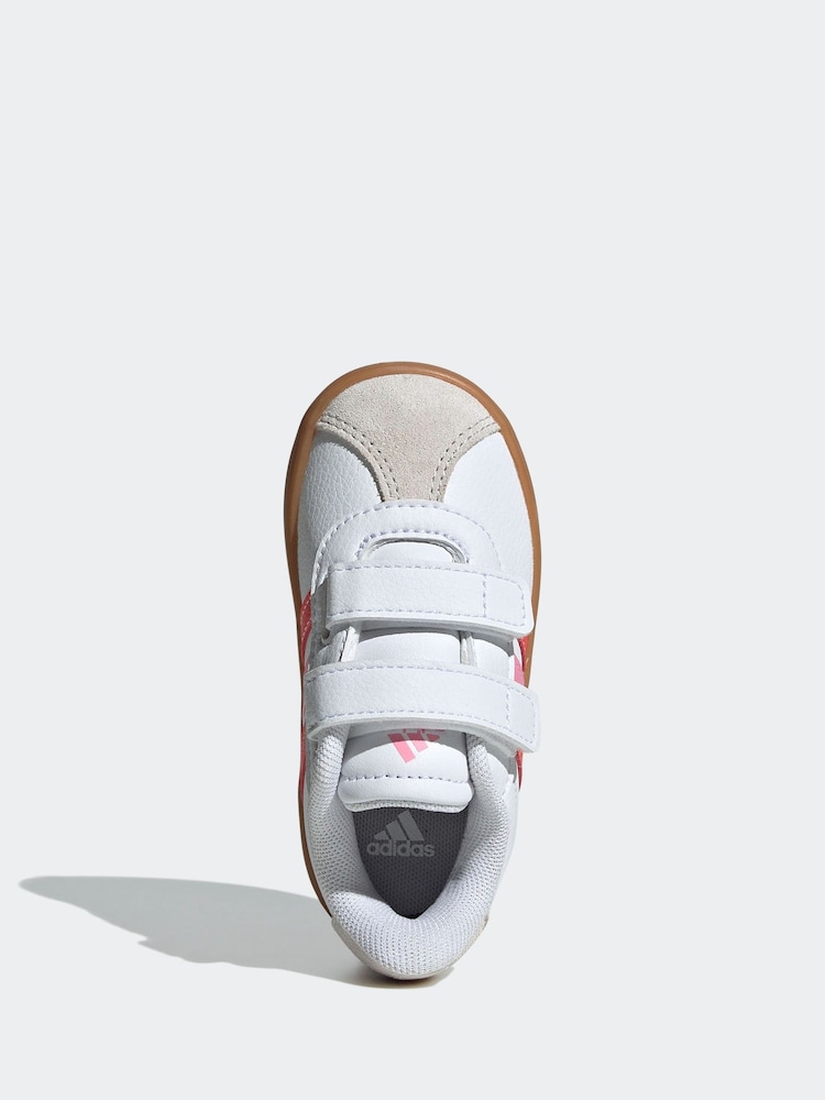 adidas White/Grey VL Court 3.0 Hook and Loop Trainers - Image 6 of 9