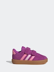 adidas Pink VL Court 3.0 Hook and Loop Trainers - Image 1 of 9