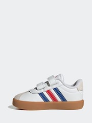 adidas White Cream VL Court 3.0 Hook and Loop Trainers - Image 2 of 9