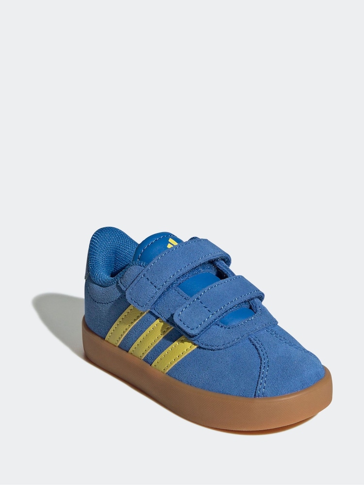 adidas Blue VL Court 3.0 Hook and Loop Trainers - Image 3 of 9
