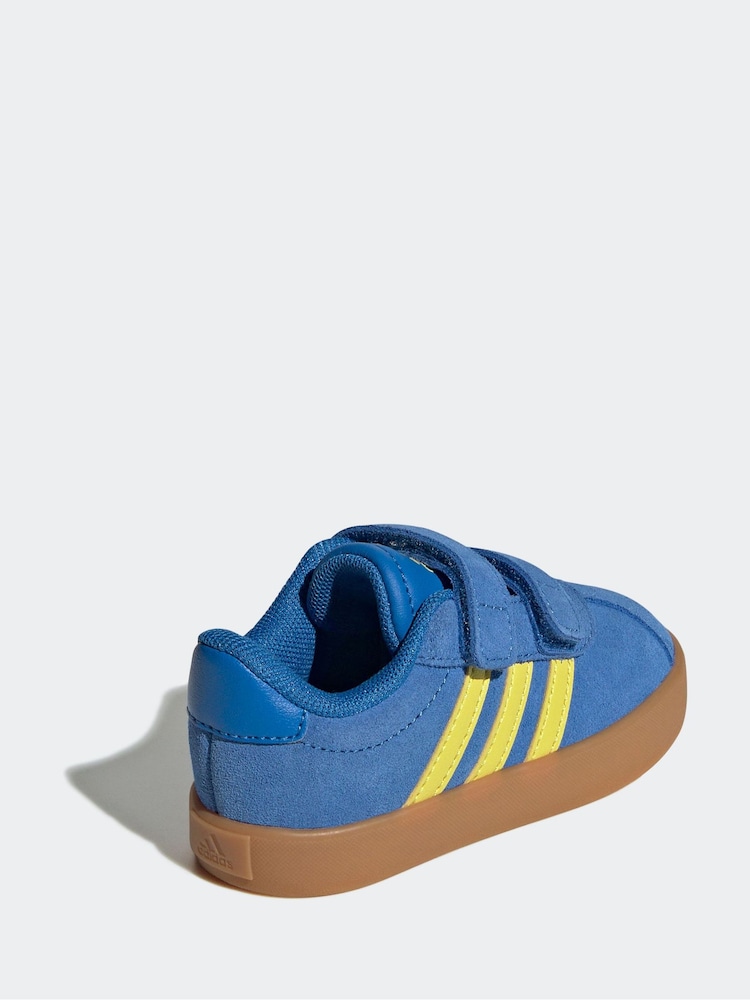 adidas Blue VL Court 3.0 Hook and Loop Trainers - Image 4 of 9